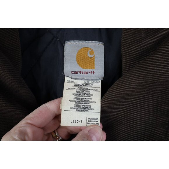 Vtg Y2K 2000 Carhartt Mens 2XL Arctic Quilted Detroit Jacket Brown Canvas USA - Picture 10 of 16